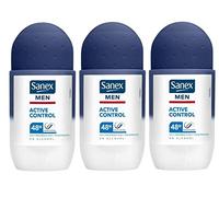 3x Sanex Men Active Control Roll On Anti-Perspirant Deodorant 50ml