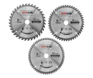 3x Saxton TCT Circular Wood Saw Blades 160mm x 20mm for Festool TS55 Bosch Makita Pack C