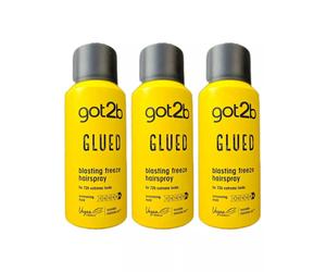 3x Schwarzkopf Got2be Glued Blasting Freeze Hairspray 100ml
