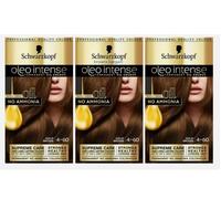 3x Schwarzkopf Oleo Intense Permanent Hair Colour 4-60 Gold Brown
