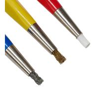 3x Scratch Brush Steel Brass Fiberglass Set Watch Repair Rust Clean Tool