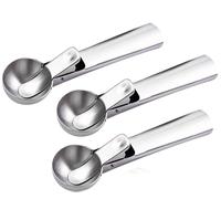 3X Set Ice Cream Scoop Stainless Steel Ice Ball Maker Ice Spoon Melon Ball Scoop