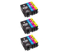 3x Sets of 4 (Full Set) 912XL Black Cyan Magenta Yellow Compatible Ink Cartridges Showing Ink Levels For HP OfficeJet Pro 8022 Printer