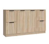 3x Sideboards Engineered Wood Cabinet Home Organiser Multi Colours vidaXL