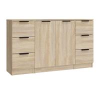 (sonoma oak) vidaXL 3x Sideboards Engineered Wood Cabinet Home Organiser Multi Colours
