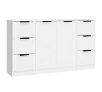 3x Sideboards Engineered Wood Cabinet Home Organiser Multi Colours vidaXL