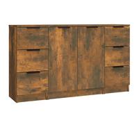3x Sideboards Engineered Wood Cabinet Home Organiser Multi Colours vidaXL