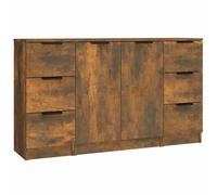 3x Sideboards Engineered Wood Cabinet Home Organiser Multi Colours vidaXL