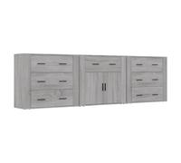 3x Sideboards Engineered Wood Cupboard Storage Cabinet Multi Colours vidaXL