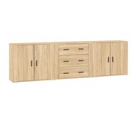 3x Sideboards Engineered Wood Cupboard Storage Cabinet Multi Colours vidaXL