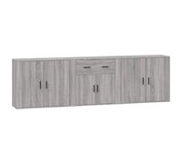 (grey sonoma) vidaXL 3x Sideboards Engineered Wood Cupboard Storage Cabinet Multi Colours