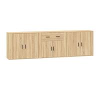 3x Sideboards Engineered Wood Cupboard Storage Cabinet Multi Colours vidaXL
