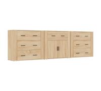 3x Sideboards Engineered Wood Cupboard Storage Cabinet Multi Colours vidaXL