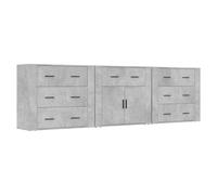3x Sideboards Engineered Wood Cupboard Storage Cabinet Multi Colours vidaXL