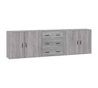 3x Sideboards Engineered Wood Cupboard Storage Cabinet Multi Colours vidaXL