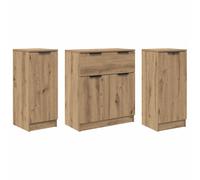 3x Sideboards Engineered Wood Home Organiser Storage Rack Multi Colours vidaXL