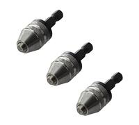 3X Silver+Black 6mm Keyless Drill Bit Chuck Quick Change Adapter Converter Hex