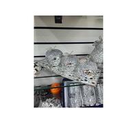 3x Silver Crushed Diamond Heart Style Apple Try Crystal