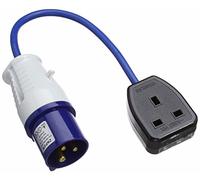 3x Silverline 341082 Fly Lead Converter, 16 A Plug to 13 A Socket