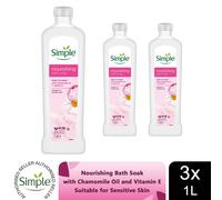 Simple Kind to Skin Nourishing Bath Soak Bath Product with pro-vitamin B5, vitamin E & chamomile oil suitable for sensitive skin 1 L