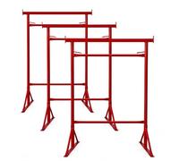 3X Size.4 Adjustable Steel Trestle Stands 1.32m-2.22m, Heavy Duty Folding Sawhorse Workbench Support Frame for Woodworking Construction Garage
