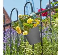 3X Smart Garden 15Cm 6 Inch Fence Balcony Hanging Pot Basket Slate Grey Planter