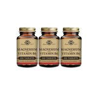 3x Solgar Magnesium with Vitamin B6 100 Tablets Support