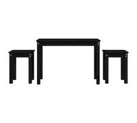 3x Solid Wood Pine Nesting Tables Stackable Nesting Stand Multi Colours vidaXL