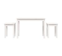 3x Solid Wood Pine Nesting Tables Stackable Nesting Stand Multi Colours vidaXL
