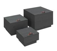 3x Solid Wood Pine Storage Boxes with Lids Tool Chest Multi Colours vidaXL