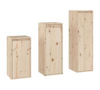 3x Solid Wood Pine TV Cabinets Wall Mounted Shelf Stand Multi Colours vidaXL