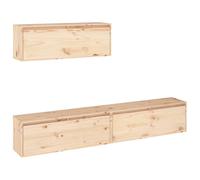 3x Solid Wood Pine TV Cabinets Wooden Hanging Cabinet Multi Colours vidaXL