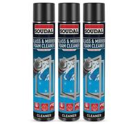 3x Soudal Glass & Mirror Aerosol Foam Cleaner 750ml