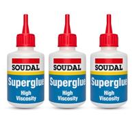 3x Soudal Super Glue High Viscosity 50g Cyanoacrylate based adhesive