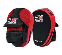3X Sports Curved Focus Mitts for Boxing - Hook & Jab Punch Pads, Muay Thai MMA Kickboxing Training, Lightweight Hand Target Pads, Adjustable Strap, Coaching Sparring Mitt Pair for Adults
