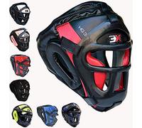 3X Sports Head Guard Boxing MMA Muay Thai, Removable Face Grill, Martial Arts Headgear for Full Face Protection, Kickboxing Taekwondo Karate BJJ Training Helmet, Ear Nose Mouth Protector