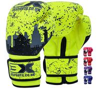 3X Sports Kids Boxing Gloves Sparring and Muay Thai, 8oz 6oz 4oz Junior Training Mitts for Punch Bag Speed Ball Focus Pads Punching Workout MMA Sparring Fighting & Kickboxing