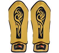 3X Sports Kids Muay Thai Shin Instep Guards - Durable Foot Protector, Lightweight Padding, Adjustable Straps, Shock Absorbing Foam, Easy Fit Sparring Training Gear, BJJ Karate Boxing Taekwondo