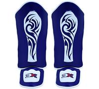 3X Sports Kids Muay Thai Shin Instep Guards - Durable Foot Protector, Lightweight Padding, Adjustable Straps, Shock Absorbing Foam, Easy Fit Sparring Training Gear, BJJ Karate Boxing Taekwondo