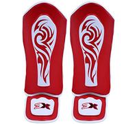 3X Sports Kids Muay Thai Shin Instep Guards - Durable Foot Protector, Lightweight Padding, Adjustable Straps, Shock Absorbing Foam, Easy Fit Sparring Training Gear, BJJ Karate Boxing Taekwondo