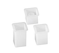 3X Square Striped Holder Molds Candlestick Silicone Plaster Castings Table Decorations