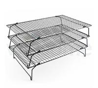 3x Stackable Cooling Tray Rack Cake Bread Biscuit Baking Kitchen Metal Wire Tool