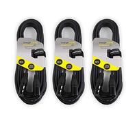 3x StageCore SCDMX6 6M 3 Pin XLR Male - 3 Pin XLR Female DMX Cable Lead DJ Disco