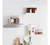vidaXL Wall Shelves 3 pcs Silver Stainless Steel
