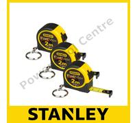 3x Stanley FatMax 2m Pocket Keyring Measuring Tape Stocking Filler - STA133856