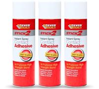 3x Stick2 All-Purpose High Bond Strength Contact Spray Adhesive 500ml - Strong Bond for Wood, Metal, Plastic, Leather & More