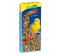 3x Sticks for Canaries Apples + Honey + Poppy Parakeets Bird Seed Food 130g Yellow Singing Canary Finches Budgie Birds Treats and Snacks with Hooks