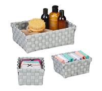 3x Storage Basket Organiser Box Bathroom Basket Nursery Storage Box Plastic