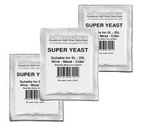 3X Super Wine Yeast 5-25L Homebrew Wine, Mead, Cider, Ginger Beer Turbo Making