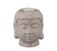 3x Tealight Holder Grey Buddha Design for Home Living Room Bathroom Decoration